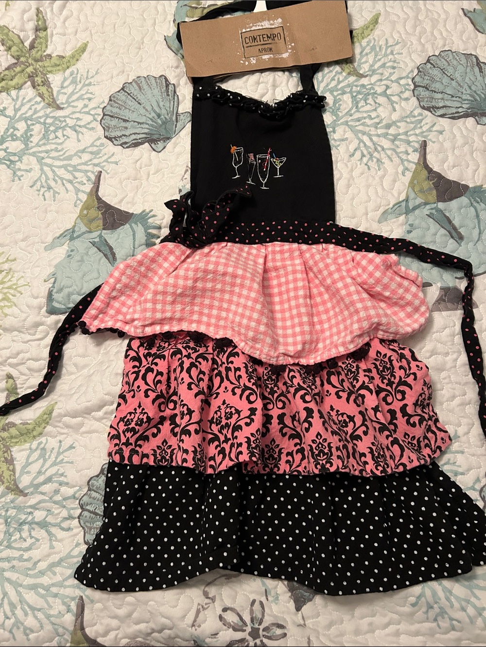 Pink & Black Tiered Apron